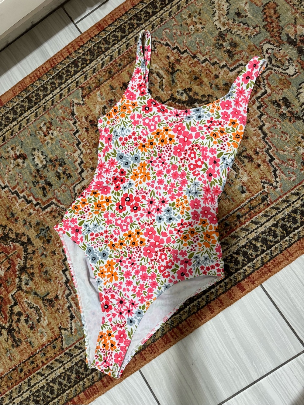 Floral One-Piece Swimsuit - Pink Multi